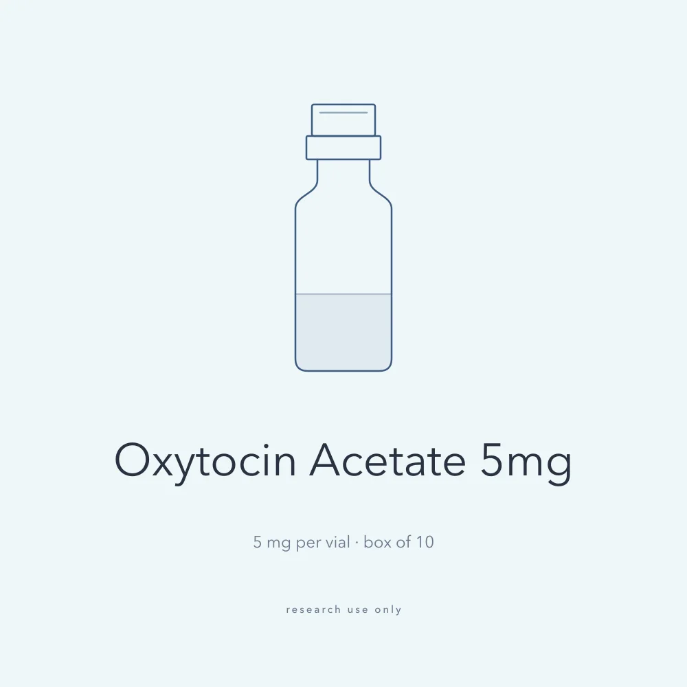 Drawing of a Oxytocin Acetate 5mg vial