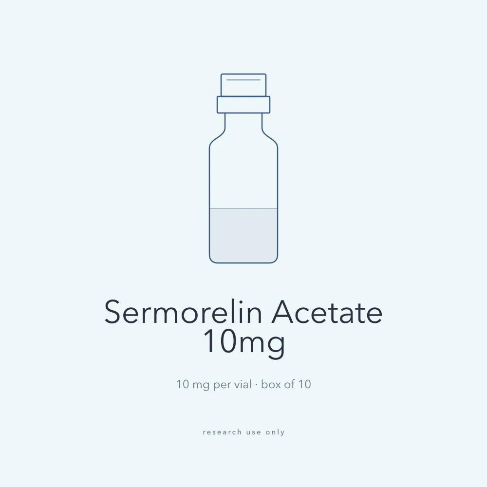Drawing of a Sermorelin Acetate 10mg vial
