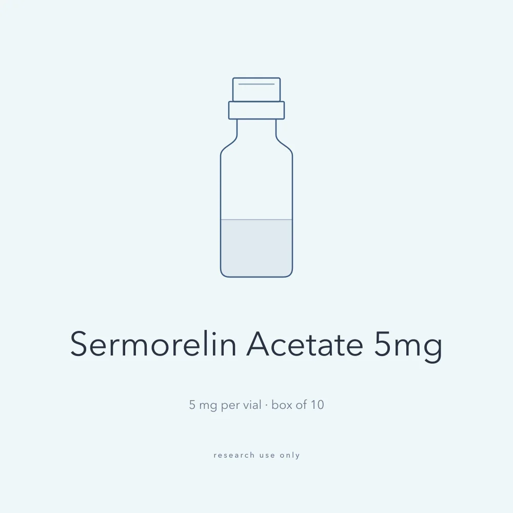 Drawing of a Sermorelin Acetate 5mg vial