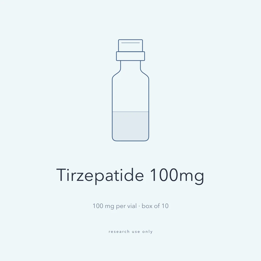 Drawing of a Tirzepatide 100mg vial