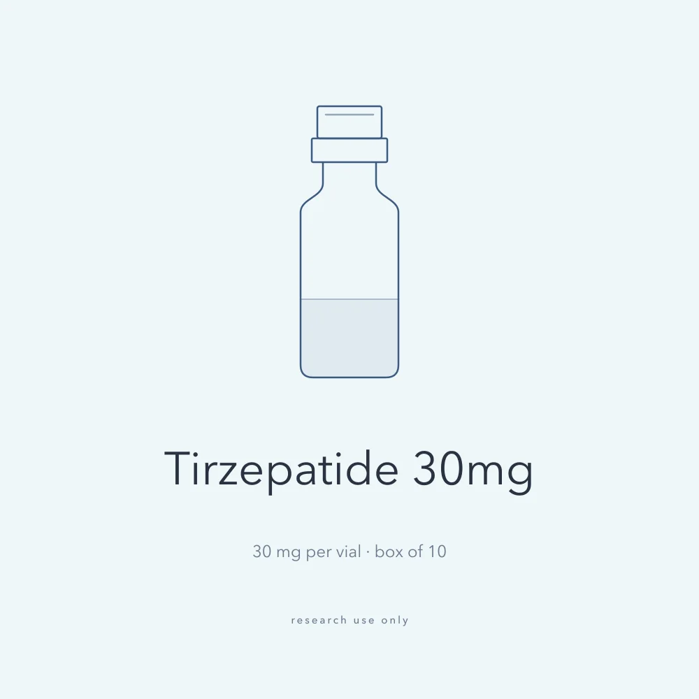 Drawing of a Tirzepatide 30mg vial